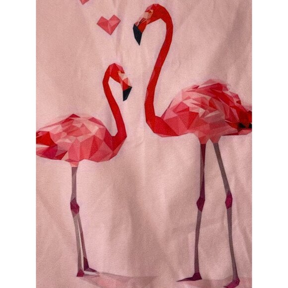 Soft Throw Pillow Cushion Cover Square With Zip Close Pink Flamingo Love Hearts - Picture 2 of 7